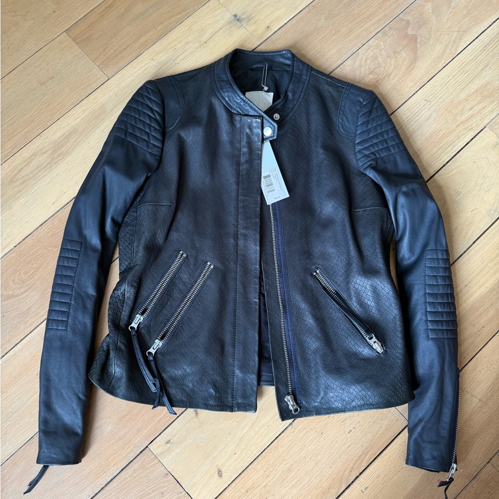 Rebecca Taylor Black Leather Motorcycle Jacket
